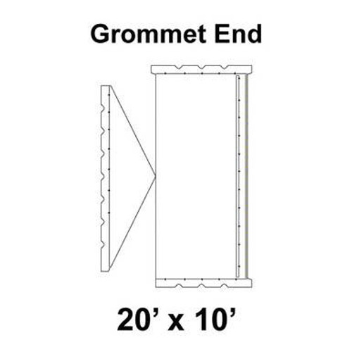 20' x 10' Gable Tent Grommet End, 16 oz. Ratchet Top, Solid White 20' x 10' Gable Tent Grommet End, 16 oz. Ratchet Top, Solid White