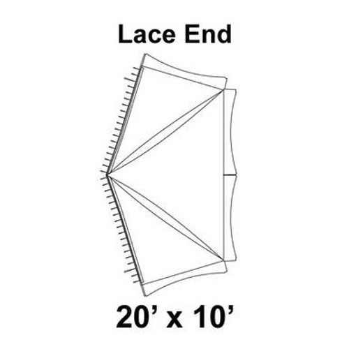 20' x 10' Master Series High Peak Tent Lace End, 16 oz. Ratchet Top, Solid White 20' x 10' Master Series High Peak Tent Lace End, 16 oz. Ratchet Top, Solid White