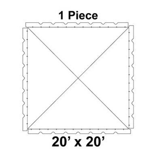 20' x 20' Classic Pole Tent, 1 Piece, 16 oz. Ratchet Top, Solid White 20' x 20' Classic Pole Tent, 1 Piece, 16 oz. Ratchet Top, Solid White
