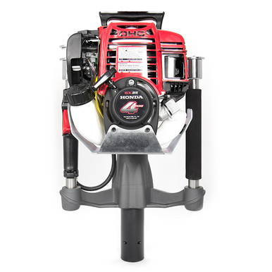 Titan PGD2000X 4-Stroke Contractor Series Gas Post Driver, showcasing a compact, powerful red and black gas-powered post driver designed for professional fence installation and construction tasks.