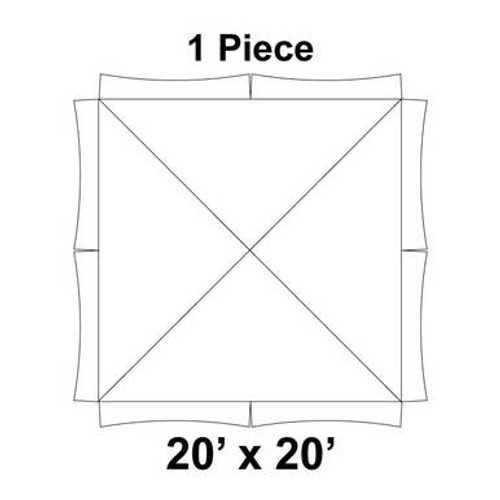 20' x 20' Master Series Frame Tent, 1 Piece, 16 oz. Ratchet Top, Solid White