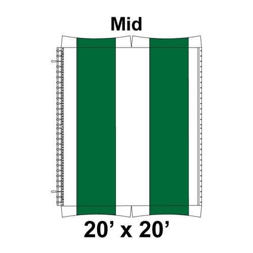 20' x 20' Master Frame Tent Mid, 16 oz. Ratchet Top, White and Forest Green 20' x 20' Master Frame Tent Mid, 16 oz. Ratchet Top, White and Forest Green