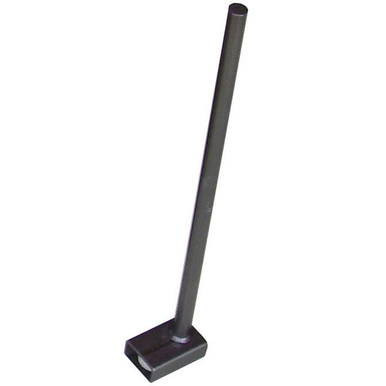 JackJaw Stake Adapter, sturdy long black metal stake with a flat base for secure anchoring.