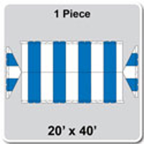 20' x 40' Gable Frame Tent, 1 Piece, 16 oz. Ratchet Top, White and Blue-product-main_image -product-main_image