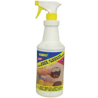 Celina Tent Safe-T-Solve 32oz. Spray, a white spray bottle with a yellow and white nozzle and label for cleaning and deodorizing tents.