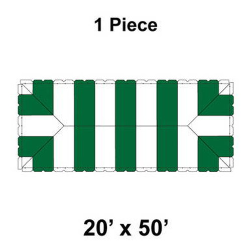 20' x 50' Classic Frame Tent, 1 Piece, 16 oz. Ratchet Top, White and Forest Green 20' x 50' Classic Frame Tent, 1 Piece, 16 oz. Ratchet Top, White and Forest Green