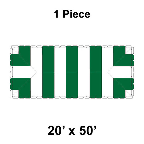 20' x 50' Classic Frame Tent, 1 Piece, 16 oz. Ratchet Top, White and Forest Green-product-main_image -product-main_image