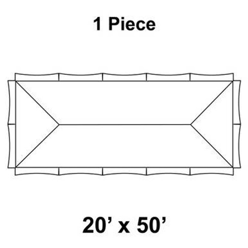 20' x 50' Master Series Frame Tent, 1 Piece, 16oz. Ratchet Top, Solid White