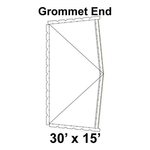30' x 15' Classic Series Frame Tent Grommet End, 16 oz. Ratchet Top, Solid White