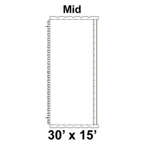 30' x 15' Classic Series Frame Tent Mid, 16 oz. Ratchet Top, Solid White