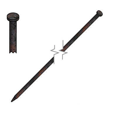 Celina Tent 36" x 1" Single Head Tent Stake, an outdoor metal stake with a round head and pointed end for securing tents.