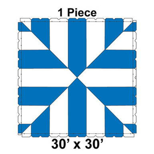 30' x 30' Classic Series Frame Tent, 1 Piece, 16 oz. Ratchet Top, White and Blue 30' x 30' Classic Series Frame Tent, 1 Piece, 16 oz. Ratchet Top, White and Blue