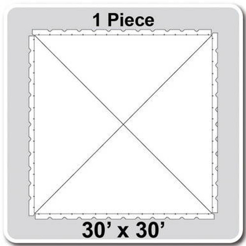 30' x 30' Classic Pole Tent, 1 Piece, 16 oz. Ratchet Top, Solid White 30' x 30' Classic Pole Tent, 1 Piece, 16 oz. Ratchet Top, Solid White