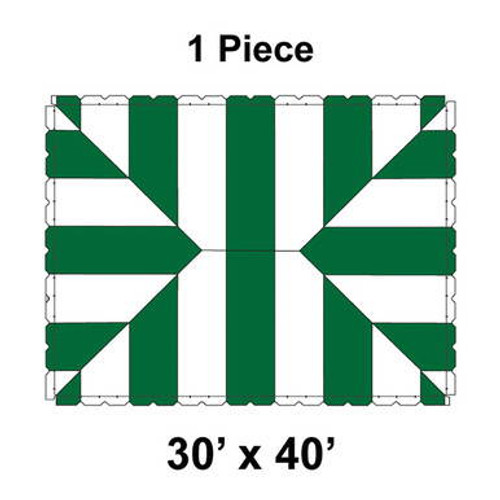 30' x 40' Classic Series Frame Tent, 1 Piece, 16 oz. Ratchet Top, White and Forest Green