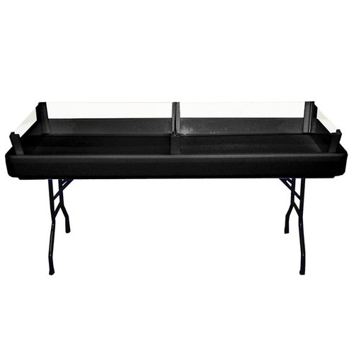 Black table depth extensions add an overall depth of 6.5" to accommodate long-neck bottles.