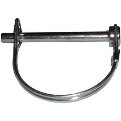 2-1/2 inch Pin & Bail, metal pin and bail with a circular loop and side mounting bracket for secure fastening.
