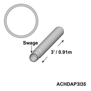 3' Heavy Duty Aluminum Insert, cylindrical metal tube with a diameter of approximately 3 feet (0.91 meters), shown with a circular ring for scale.