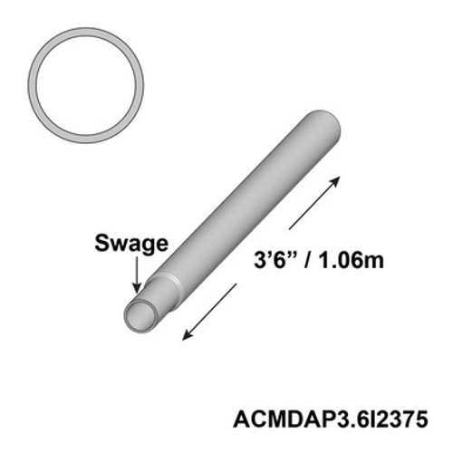 3′ 6" Aluminum Insert with 6" Swaged End 3′ 6" Aluminum Insert with 6" Swaged End