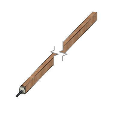7' Wood Side Poles, wooden fence posts with metal connector for outdoor fencing installation.