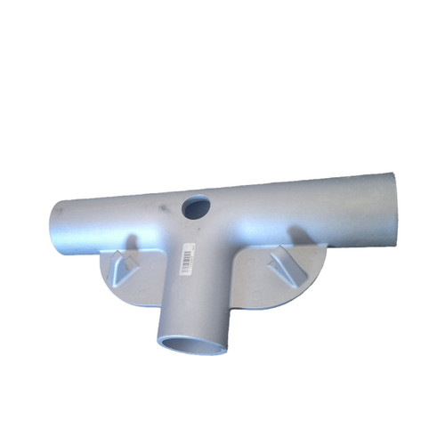 Pinnacle Side T Fitting, metallic pipe fitting with a T-shaped design and side connection for plumbing or construction applications.