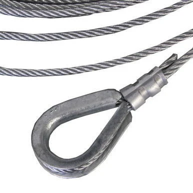 20' x 30' Pinnacle Cables, industrial steel wire rope with secure loop and metal fitting for heavy-duty lifting or rigging applications.