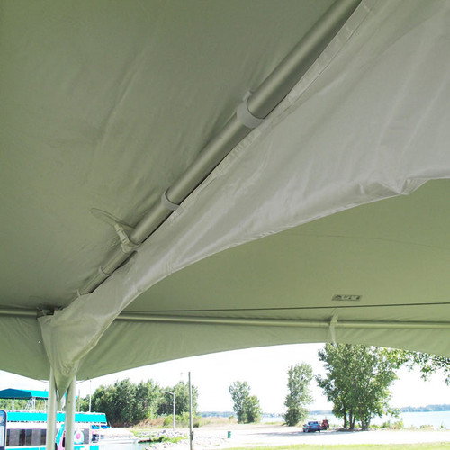 Hook and loop fasteners along the length of the gutter wrap around the perimeter tubing. Hook and loop fasteners along the length of the gutter wrap around the perimeter tubing.