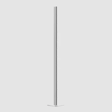 4' Adjustable Base Plate, a tall, silver, adjustable metal support stand with a slim, vertical structure.