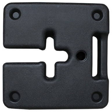 Fast Shade Water Weight, black plastic weight with a central cutout and four screw holes for mounting.