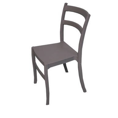 Dark Gray Mason Tiffany Chair, a sleek and modern dining chair with a curved backrest and cushioned seat in dark gray color.