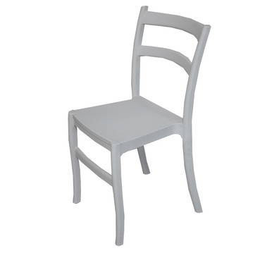 Gray Mason Tiffany Dining Chair, a white wooden dining chair with a slatted backrest and cushioned seat.