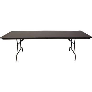 Celina Tent 8' Laminate Banquet Table, black rectangular folding table with metal foldable legs.