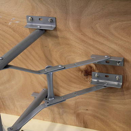 Powder coated steel legs that are foldable for maximum storage space. Powder coated steel legs that are foldable for maximum storage space.