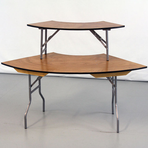 Serpentine bar top inner edge table is an addition to make a second level on the 3x8 table.