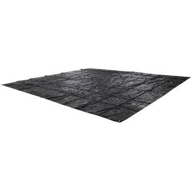 20' x 18' Lumber Tarp, black heavy-duty tarp for covering lumber and construction materials.