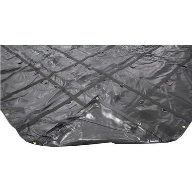 24' x 20' Lumber Tarp, Black waterproof heavy-duty tarp with grommets for covering and protecting lumber and construction materials.