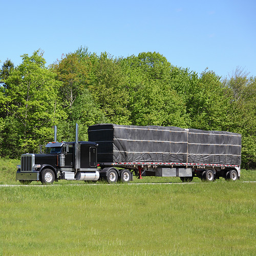 Steel tarp on semi trailer.