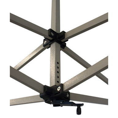10'x20' Steel Folding Frame, close-up view of the metal frame and hinge mechanism for easy setup and transport.