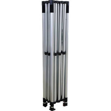10'x15' Aluminum Folding Frame, folded aluminum frame with black connectors and adjustable height, portable and lightweight for easy transport and storage.