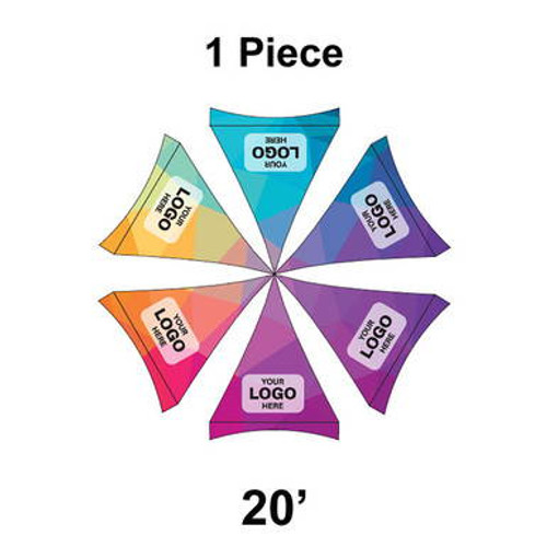 20' Digital Print Hexagon Pinnacle Series Cross Cable Tent. 20' Digital Print Hexagon Pinnacle Series Cross Cable Tent.