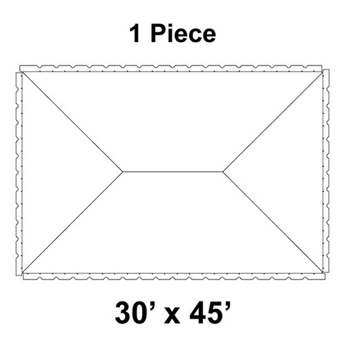 30' x 45' Classic Series Frame Tent, 1 Piece, 16 oz. Ratchet Top, Solid White