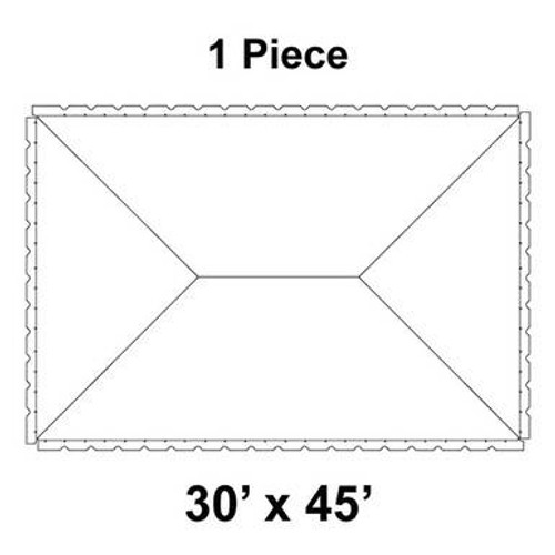 30' x 45' Classic Pole Tent, 1 Piece, 16 oz. Ratchet Top, Solid White 30' x 45' Classic Pole Tent, 1 Piece, 16 oz. Ratchet Top, Solid White