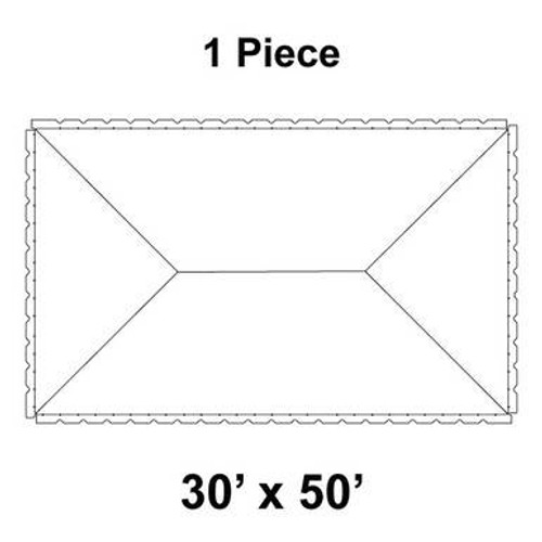 30' x 50' Classic Pole Tent, 1 Piece, 16 oz. Ratchet Top, Solid White 30' x 50' Classic Pole Tent, 1 Piece, 16 oz. Ratchet Top, Solid White