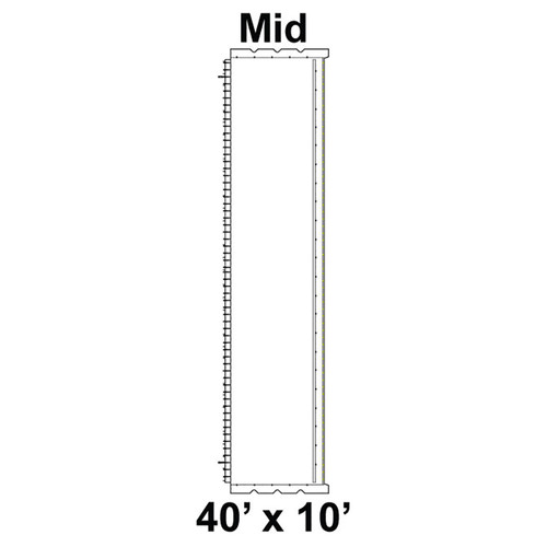 40' x 10' Classic Frame Tent Mid, 16 oz. Ratchet Top, Solid White