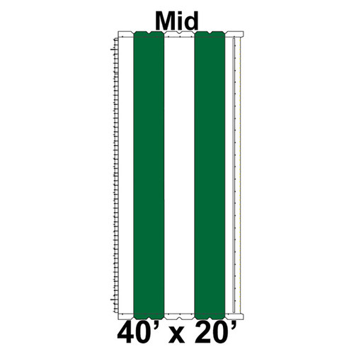 40' x 20' Classic Series Frame Tent Mid, 16 oz. Ratchet Top, White and Forest Green-product-main_image -product-main_image