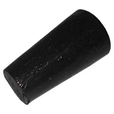 1 1/8'' Asphalt Plug, black rubber cylindrical traffic and utility pipe plug for sealing or blocking asphalt surfaces.