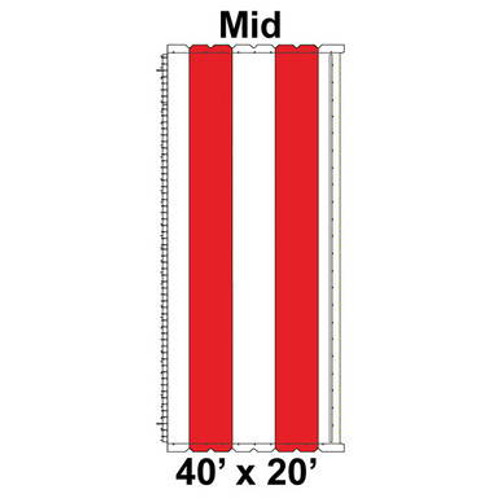 40' x 20' Classic Pole Tent Mid, 16 oz. Ratchet Top, White and Red 40' x 20' Classic Pole Tent Mid, 16 oz. Ratchet Top, White and Red
