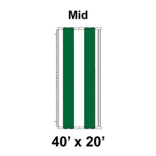 40' x 20' Gable Frame Tent Grommet End, 16 oz. Ratchet Top, White and Forest Green-product-main_image -product-main_image