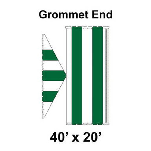 40' x 20' Gable Frame Tent Grommet End, 16 oz. Ratchet Top, White and Forest Green 40' x 20' Gable Frame Tent Grommet End, 16 oz. Ratchet Top, White and Forest Green