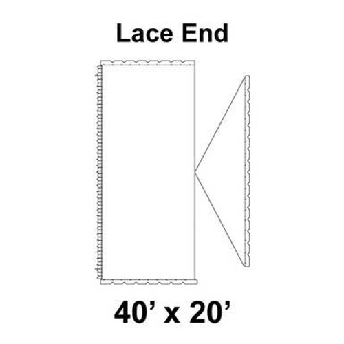 40' x 20' Gable Frame Tent Lace End, 16 oz. Ratchet Top, Solid White 40' x 20' Gable Frame Tent Lace End, 16 oz. Ratchet Top, Solid White