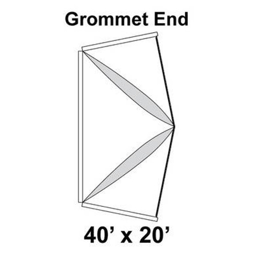 40' x 20' Premiere I High Peak Tent Grommet End, 16 oz. Ratchet Top, Solid White 40' x 20' Premiere I High Peak Tent Grommet End, 16 oz. Ratchet Top, Solid White
